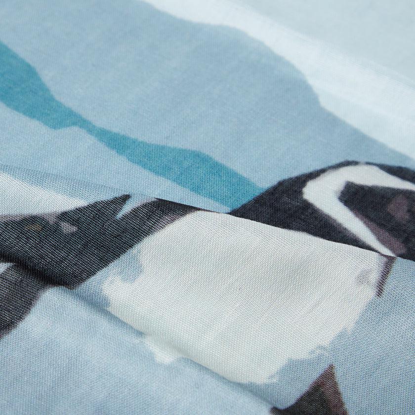 【ストール】コットン ペンギン (マゼラングレー) | 京友禅 | 禾口木丙 - Image 8