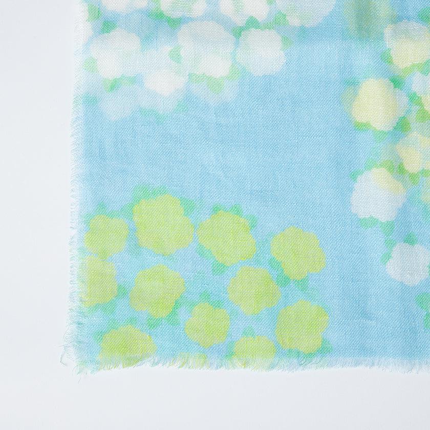 【ストール】リネン160X35 花の丸 (青) | 京友禅 | 禾口木丙 - Image 8