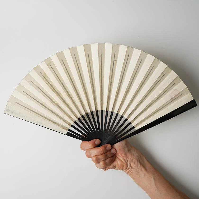 【扇子】三ヶ月 (白) 金箔 | 唐紙 | 景美風月 - Image 5