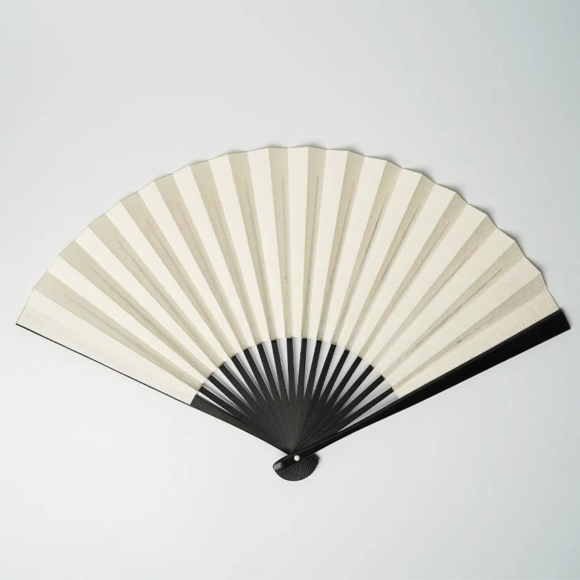 【扇子】満月 (白) 金箔 | 唐紙 | 景美風月 - Image 6