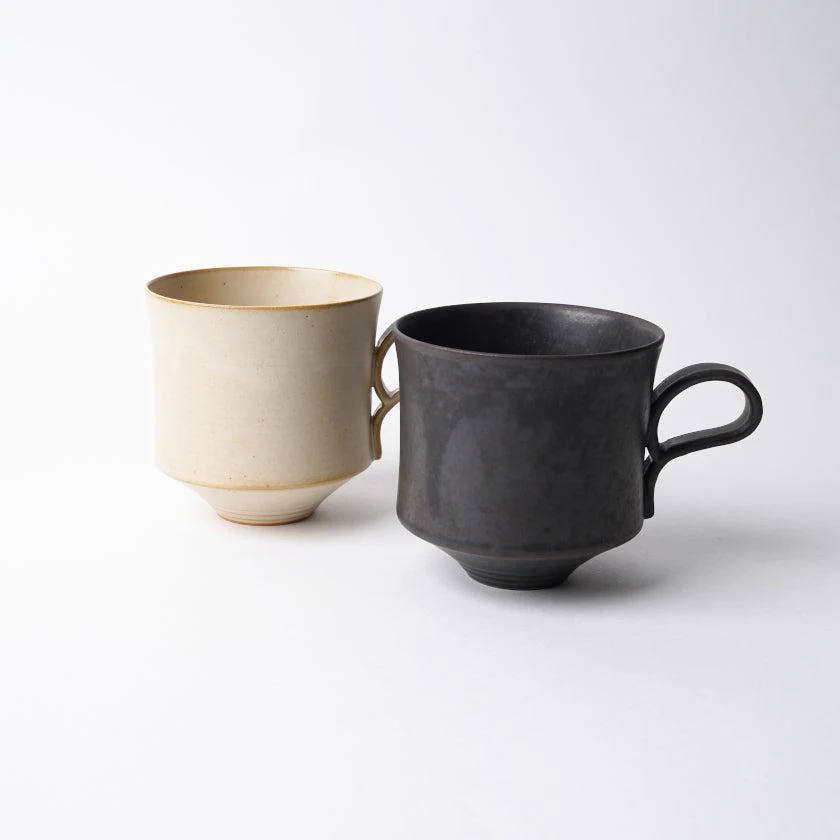 【マグカップ2個セット】Mat  (角) 黒 & 白 | 京焼・清水焼 | fuuu - Image 6
