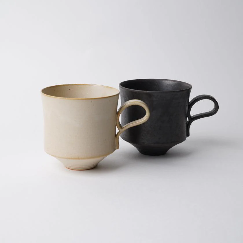 【マグカップ2個セット】Mat  (角) 黒 & 白 | 京焼・清水焼 | fuuu - Image 7