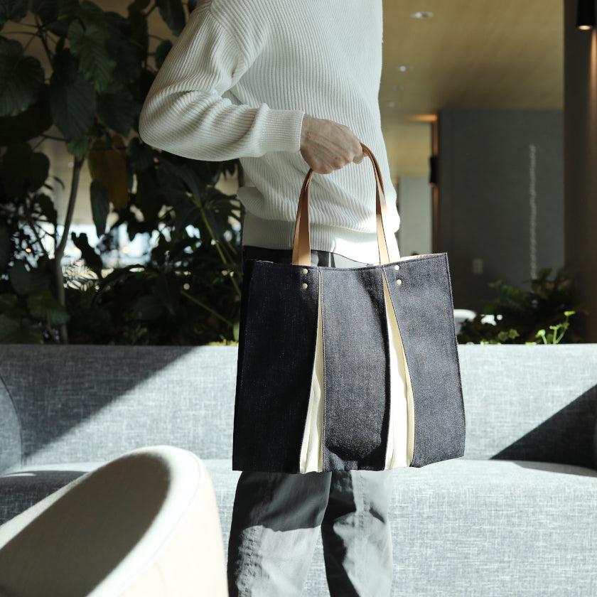 【トートバッグ】ougi denim WH | 布アート | KOSHO - Image 2
