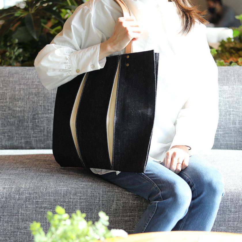 【トートバッグ】ougi denim WH | 布アート | KOSHO - Image 6