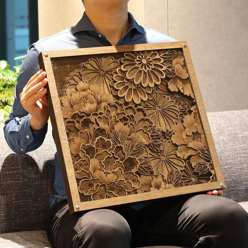 【アートパネル】菊尽くし | 摺り友禅彫刻師 | Sansai - Image 4
