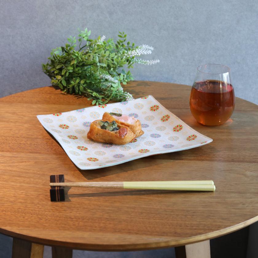 【皿】角皿 菊 | 西陣織 | 江村商店 - Image 3