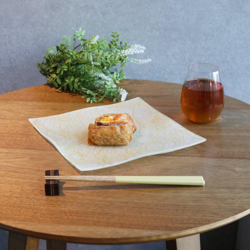 【皿4枚セット】角皿 100金 & 銀 | 西陣織 | 江村商店 - Image 4