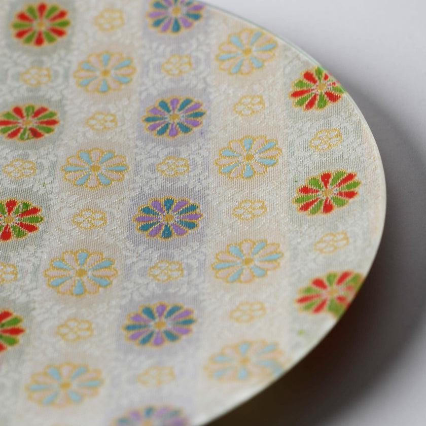 【皿2枚セット】丸皿 22cm 梅 & 菊 | 西陣織 | 江村商店 - Image 10