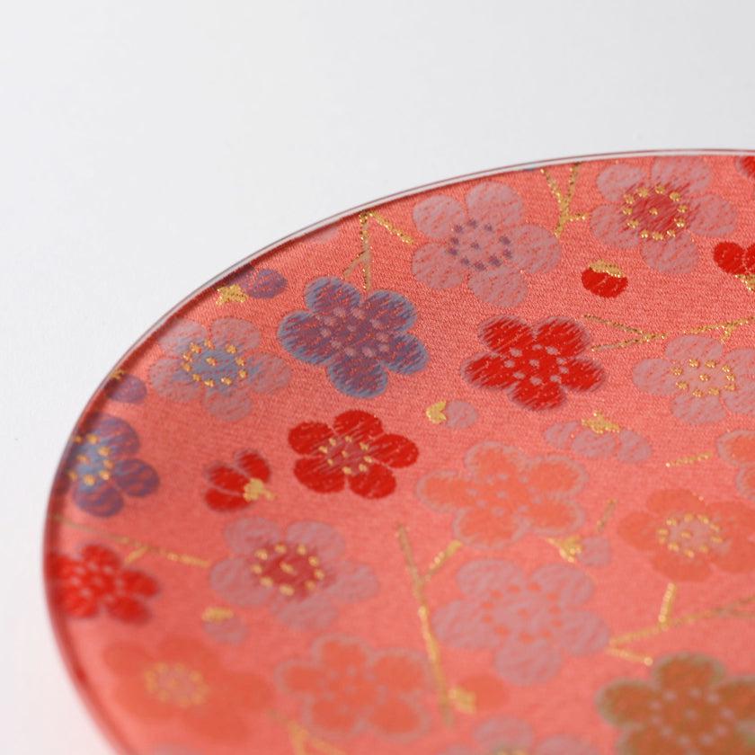 【皿2枚セット】丸皿 22cm 梅 & 菊 | 西陣織 | 江村商店 - Image 7
