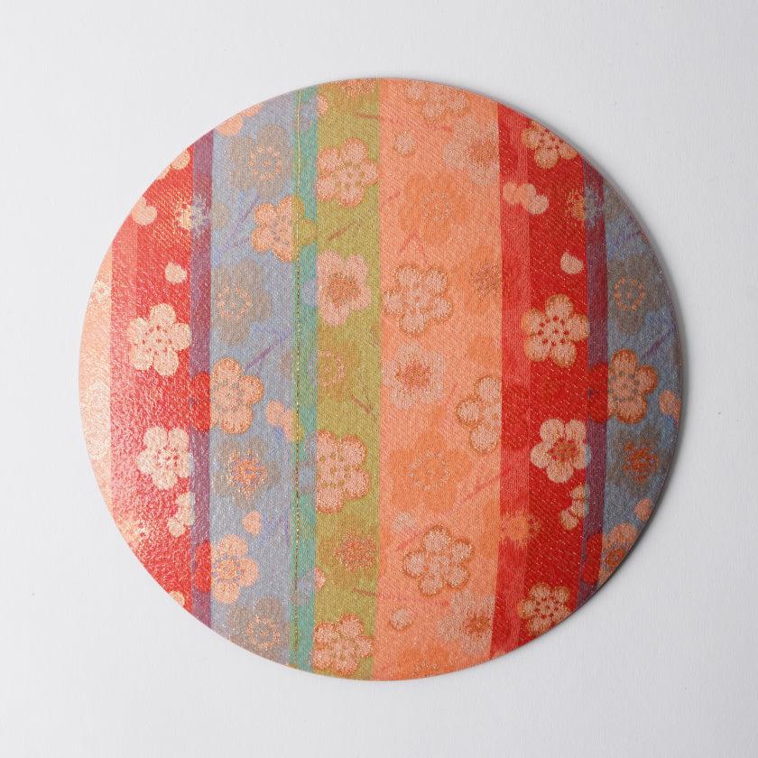 【皿2枚セット】丸皿 22cm 梅 & 菊 | 西陣織 | 江村商店 - Image 9