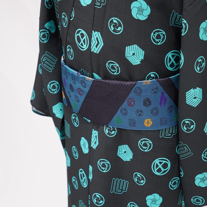 【細帯 西陣織】DIFFUSION ブルー 初音工房 日本製 伝統工芸 浴衣・着物用 受注生産 - Image 8