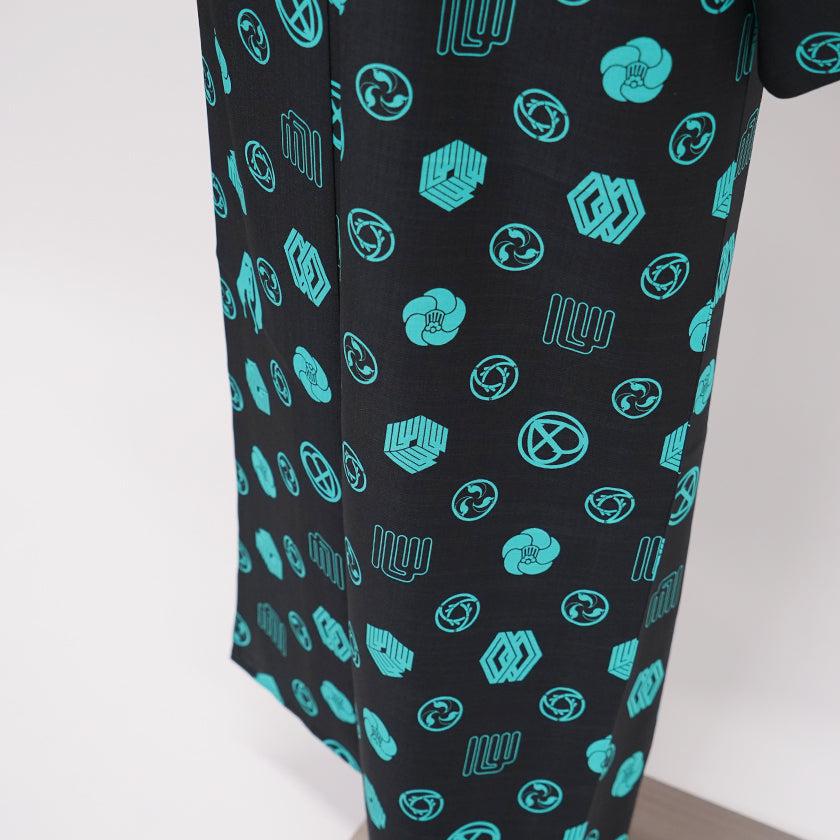 【浴衣】メンズ ブラック × ブルー | 初音工房（受注生産3ヶ月、帯は別売り） - Image 6