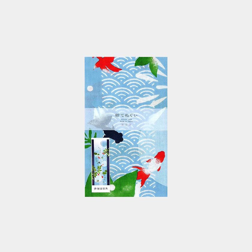 【手ぬぐい】絵てぬぐい 青海波金魚 | 横浜捺染 | 濱文様 - Image 5