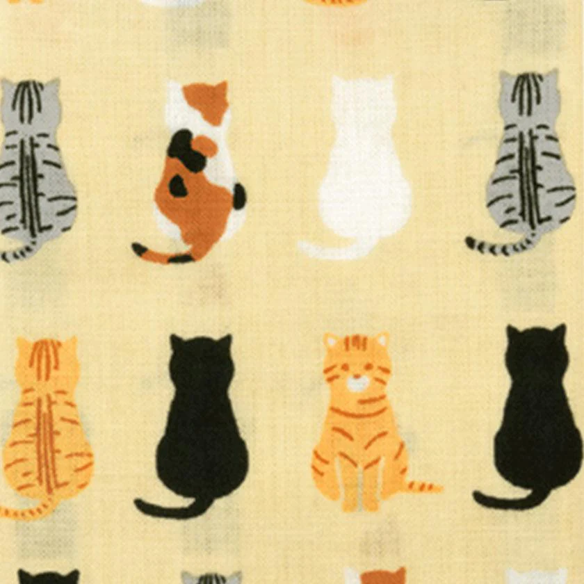【手ぬぐい】おすわり猫ならべ | 横浜捺染 | 濱文様 - Image 5