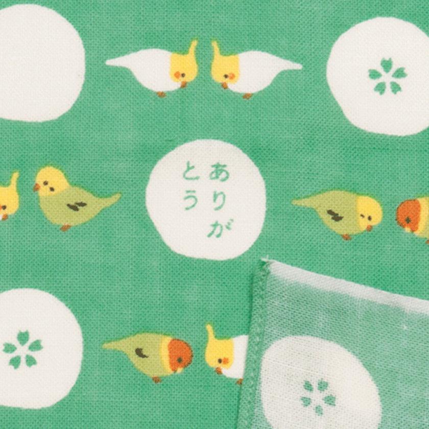 【ハンカチ】ひとことはんかち ありがとうインコ | 横浜捺染 | 濱文様 - Image 4
