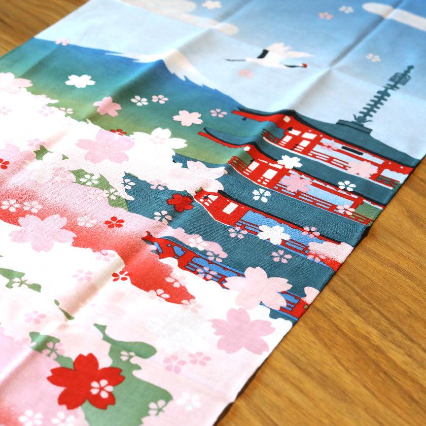 【手ぬぐい】絵てぬぐい 桜 五重塔 富士山 | 横浜捺染 | 濱文様 - Image 2
