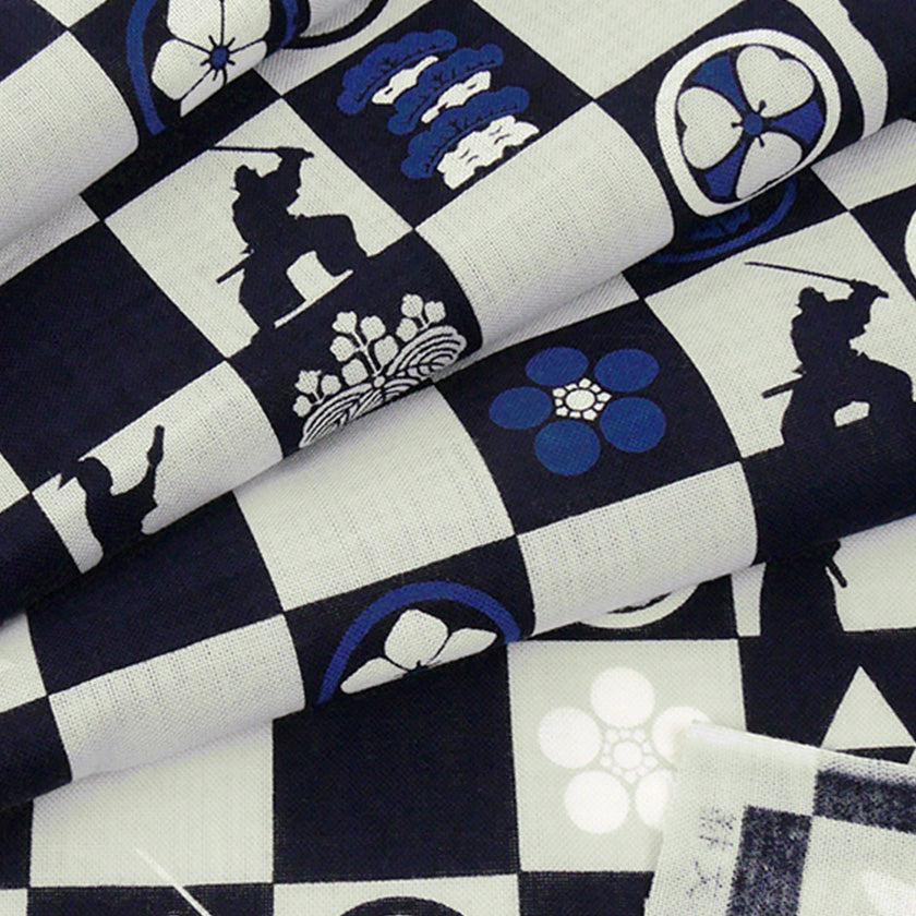 【手ぬぐい】てぬぐい 侍紋市松 | 横浜捺染 | 濱文様 - Image 5