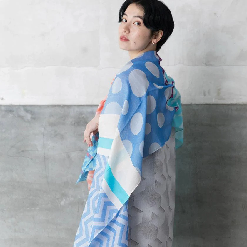 【ストール】播州織レイヤーストール (ブルー1) | 播州織 | POLS - Image 9