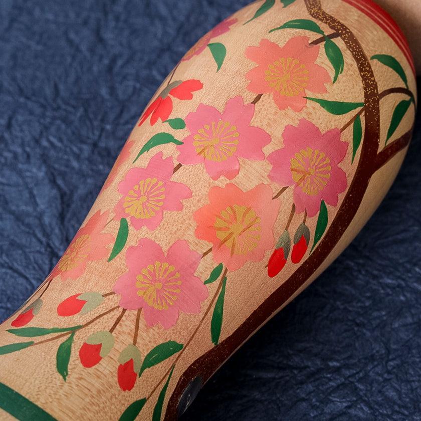 【こけし】蒔絵こけし (6寸) 桜模様 | 土湯伝統こけし |近野明裕 - Image 7