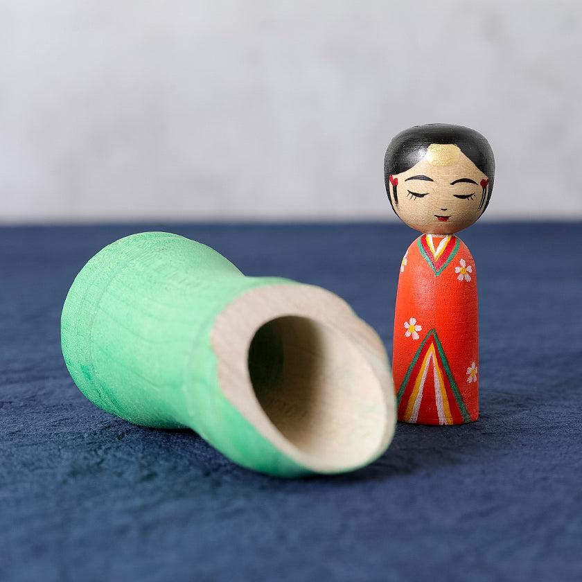 【こけし】かぐや姫こけし 緑竹 | 土湯伝統こけし |近野明裕 - Image 6