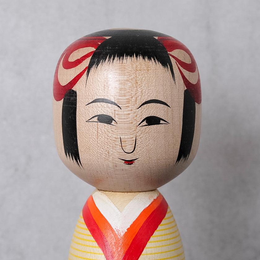 【こけし】大正時代風こけし (6寸) イエロー | 土湯伝統こけし |近野明裕 - Image 5