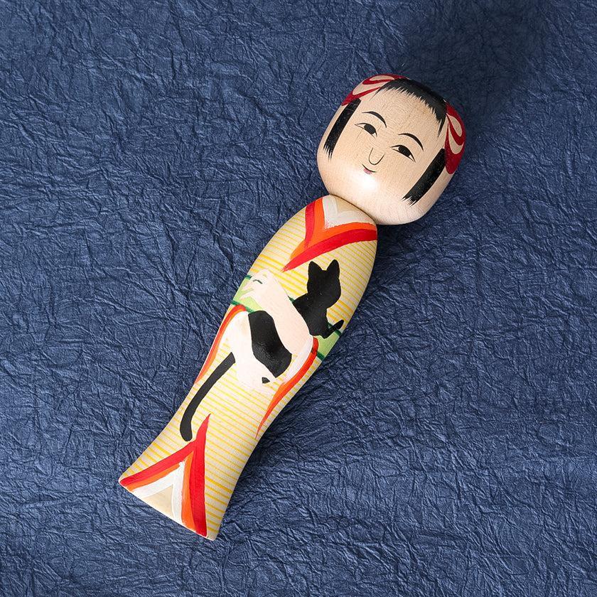 【こけし】大正時代風こけし (6寸) イエロー | 土湯伝統こけし |近野明裕 - Image 6