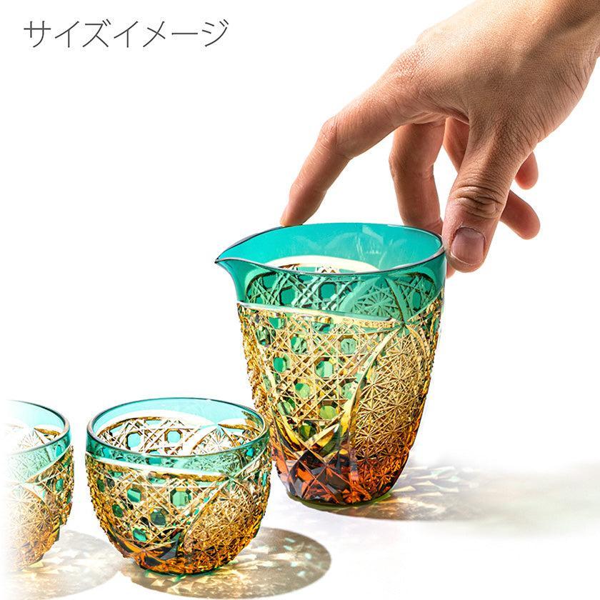 【江戸切子】菊繋ぎに籠目紋 酒器三点揃 | TABLEAU - Image 15
