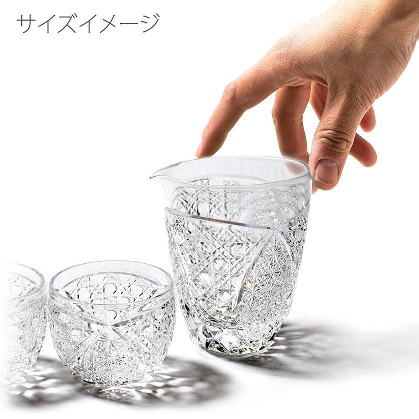 【江戸切子】菊繋ぎに籠目紋 酒器三点揃 | TABLEAU - Image 8