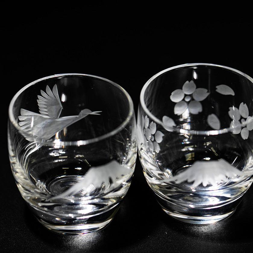 【江戸切子】富士山に鶴・桜 冷酒グラス | TABLEAU - Image 11