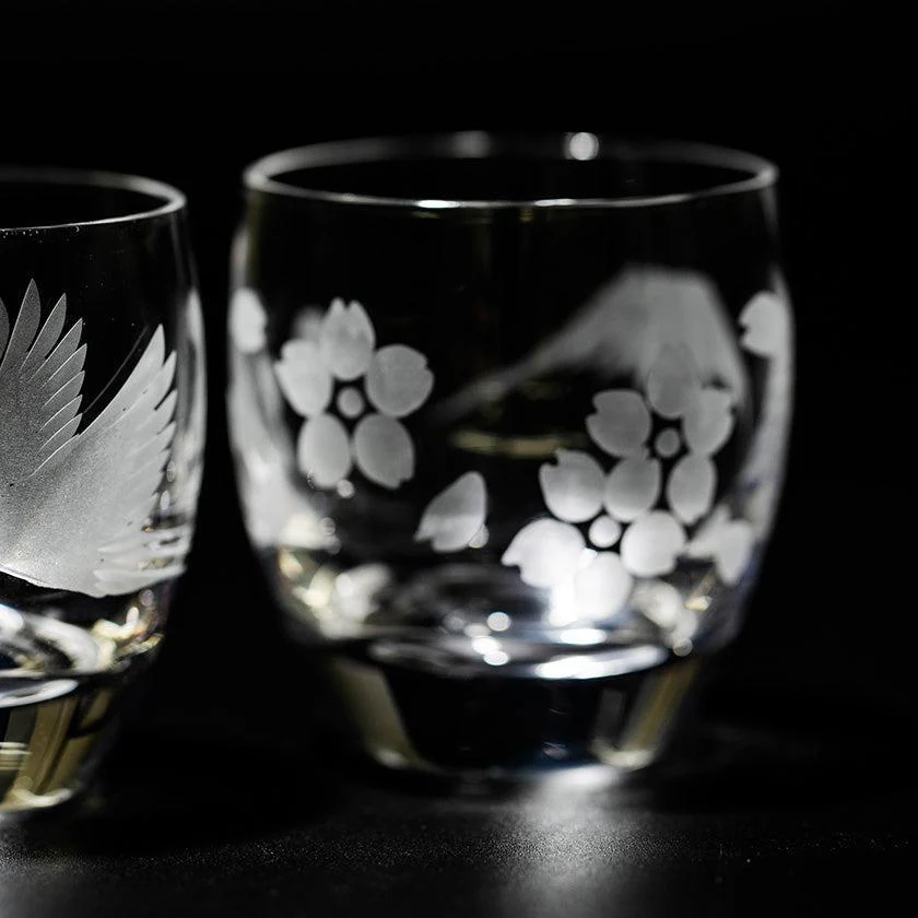 【江戸切子】富士山に鶴・桜 冷酒グラス | TABLEAU - Image 12