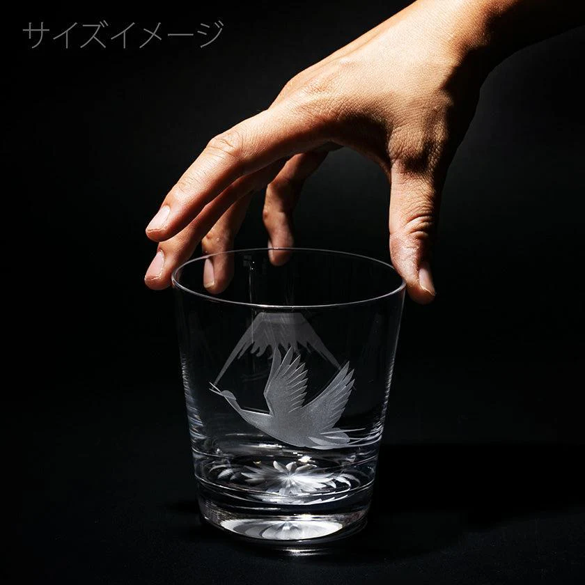【江戸切子】富士山に鶴・桜 オールドグラス | TABLEAU - Image 17
