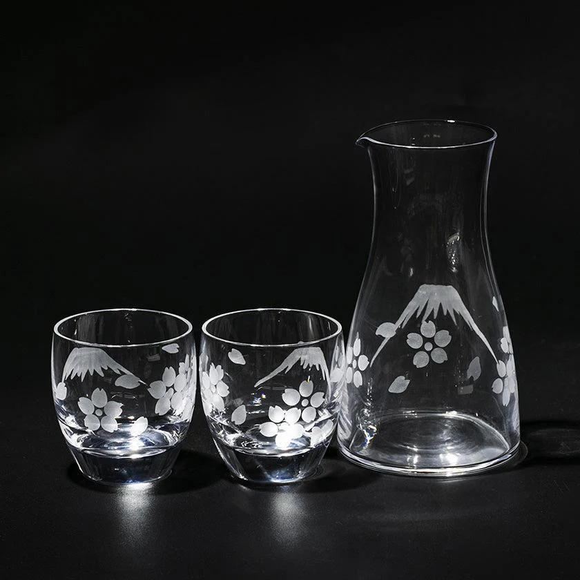 【江戸切子】富士山に桜 冷酒器揃 | TABLEAU - Image 4
